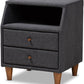 Claverie Mid-Century Fabric Upholstered Nightstand