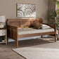 Toveli Vintage French Walnut Wood and Rattan Full Size Daybed