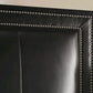Dark Grey Velvet King Size Ottoman Bed with Studded Headboard