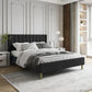 Alazyhome Upholstered Platform Bed Frame with Wingback Headboard