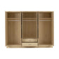 6 Door Wooden Wardrobe with Mirror
