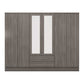 6 Door Wooden Wardrobe Cabinet with Mirror by Zavior Furniture