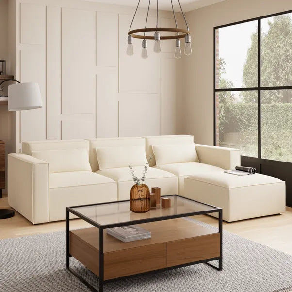Zavior Furniture Faux Leather Sectional Sofa