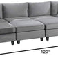 Simona Grey Velvet 8Pc Modular Sectional Sofa Set – Luxurious Comfort and Versatility