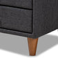Claverie Mid-Century Fabric Upholstered Nightstand