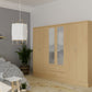 6 Door Wooden Wardrobe with Mirror