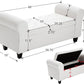 AVAWING Storage Ottoman Bench Leather Upholstered Ottoman with Arm