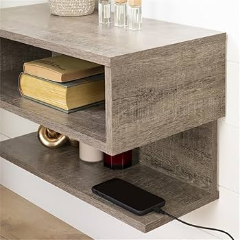 Wall Mounted Open Shelves Night Stand