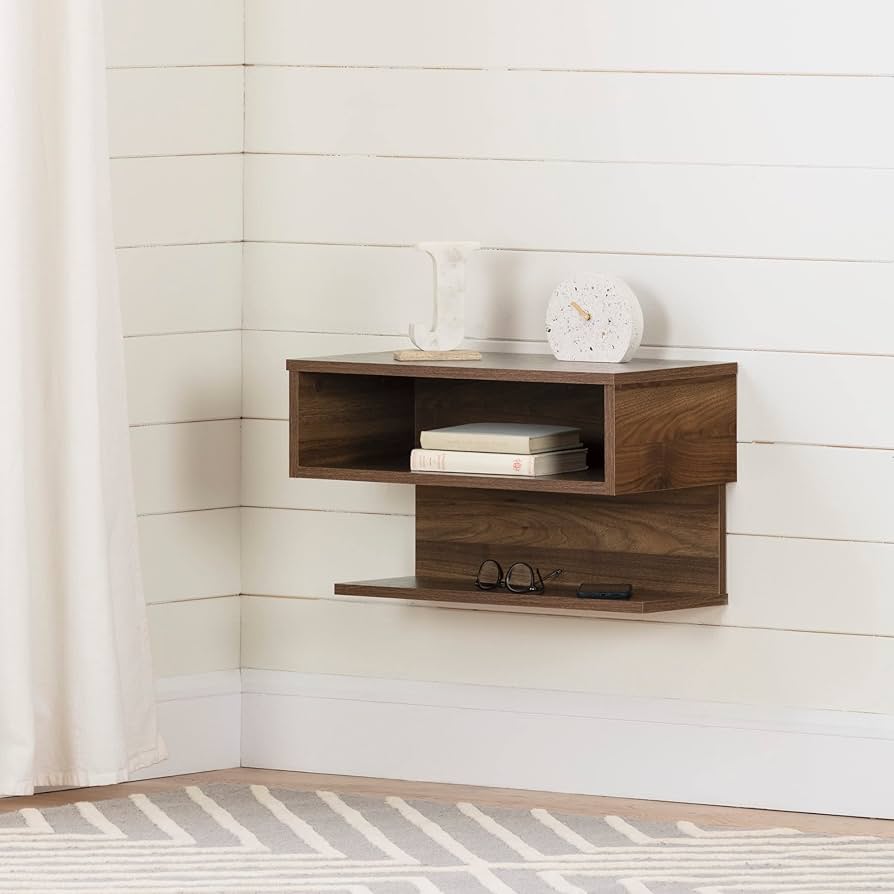 Wall Mounted Open Shelves Night Stand