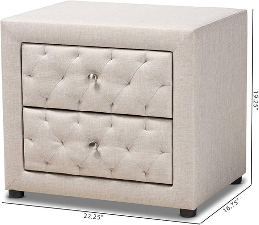 Lepine Grey Fabric Night Stand