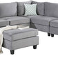 Simona Grey Velvet 8Pc Modular Sectional Sofa Set – Luxurious Comfort and Versatility