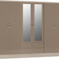 6 Door Wooden Wardrobe with Mirror