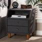 Claverie Mid-Century Fabric Upholstered Nightstand