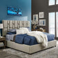 Briston Pattern Tufted Bed in Gray