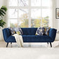 Flared Arm Tufted Velvet 3 Seater Sofa