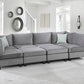 Simona Grey Velvet 8Pc Modular Sectional Sofa Set – Luxurious Comfort and Versatility