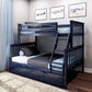 Twin over Full Bunk Bed with Trundle Bed - White