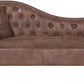 Chesterfield Brown Faux Leather Chaise Lounge