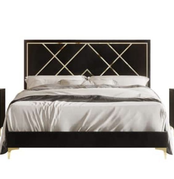 French Velvet Upholstered Bed