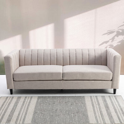 Contemporary Channel Stitched 3 Seater Sofa