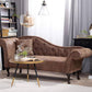 Chesterfield Brown Faux Leather Chaise Lounge