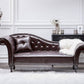Chesterfield Brown Faux Leather Chaise Lounge