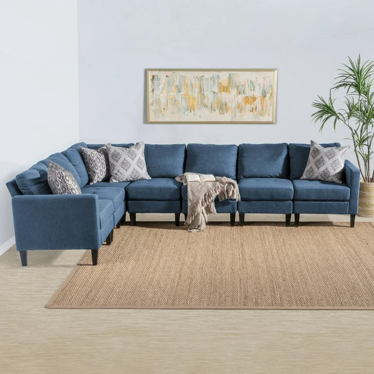 Mahra 7-piece Fabric Sectional Sofa Set - Stylish, Comfortable & Customizable for Your Home in Dubai