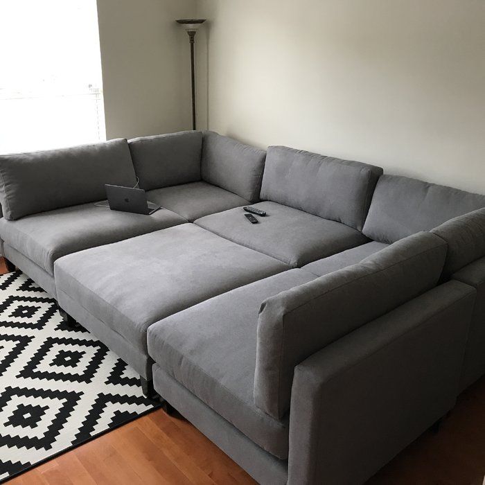 Luxurious 6-Piece Modular Sectional Sofa with Ottoman – Comfortable, Customizable & Stylish for Your Living Room