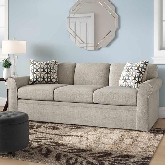 Aadhya Rolled Arm Mid-Century Loveseat Sofa