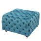 BLUE Square Tufted Fabric, Bench