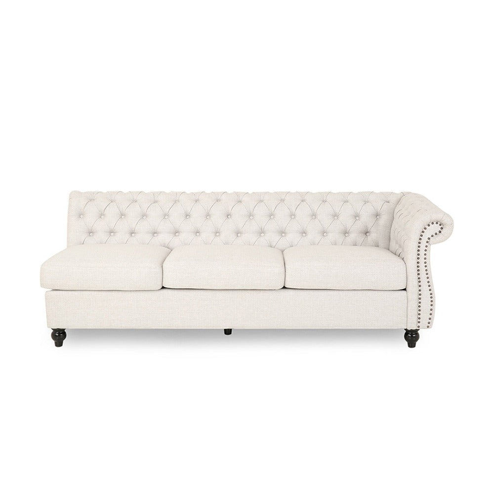 Amberside 6 Seater Fabric Tufted Sectional Sofa - Luxury Living in Dubai