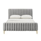 Angela Channel Tufted Velvet Bed in Grey