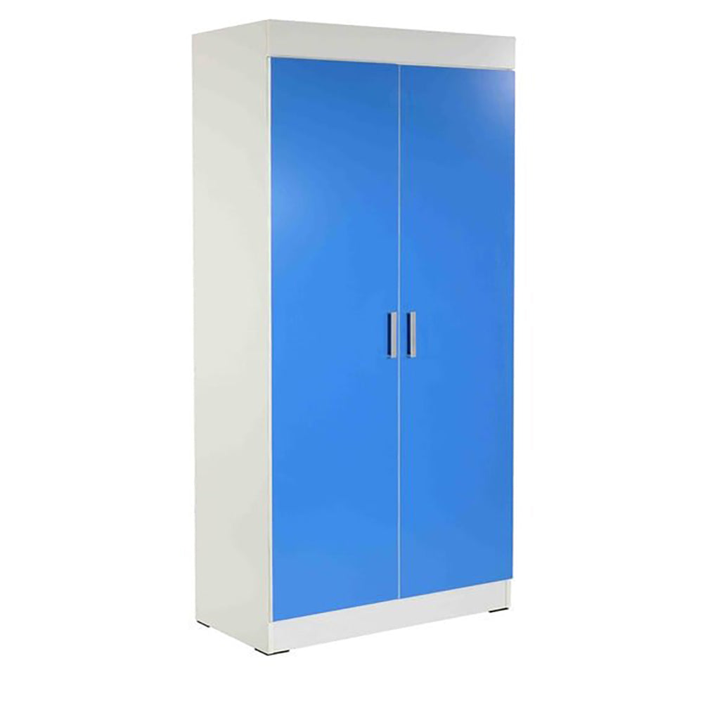 Aqua Splash 2 Door Wardrobe in White &amp; Blue Finish