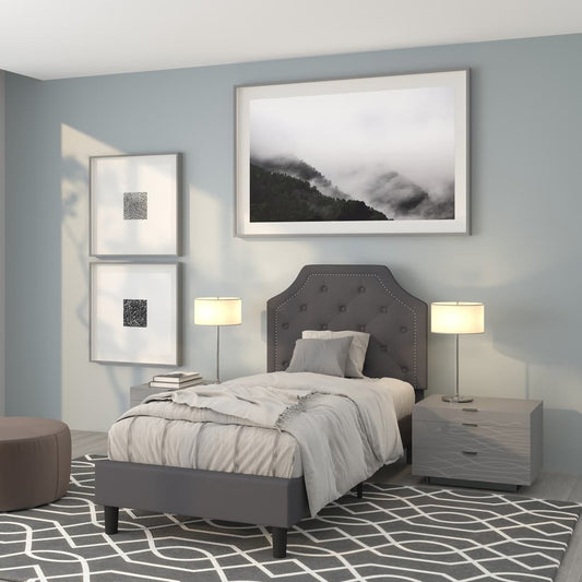 Arched Tufted Upholstered Platform Bed