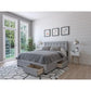 Storage Bed With Grey Fabric Covering