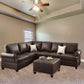 Bobkona Cady Reversible Sectional Sofa - 3-Piece Stylish & Comfortable Living Room Sofa