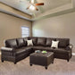 Bobkona Cady Reversible Sectional Sofa - 3-Piece Stylish & Comfortable Living Room Sofa