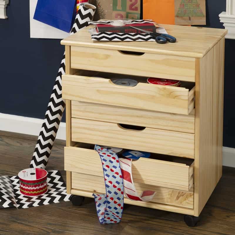 Bridgton 6-Drawer Wide Rolling Storage Chest Cart for Versatile Organization