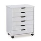 Bridgton 6-Drawer Wide Rolling Storage Chest Cart for Versatile Organization