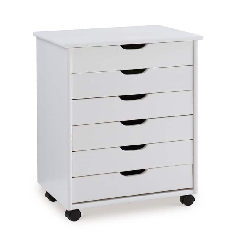 Bridgton 6-Drawer Wide Rolling Storage Chest Cart for Versatile Organization