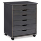 Bridgton 6-Drawer Wide Rolling Storage Chest Cart for Versatile Organization