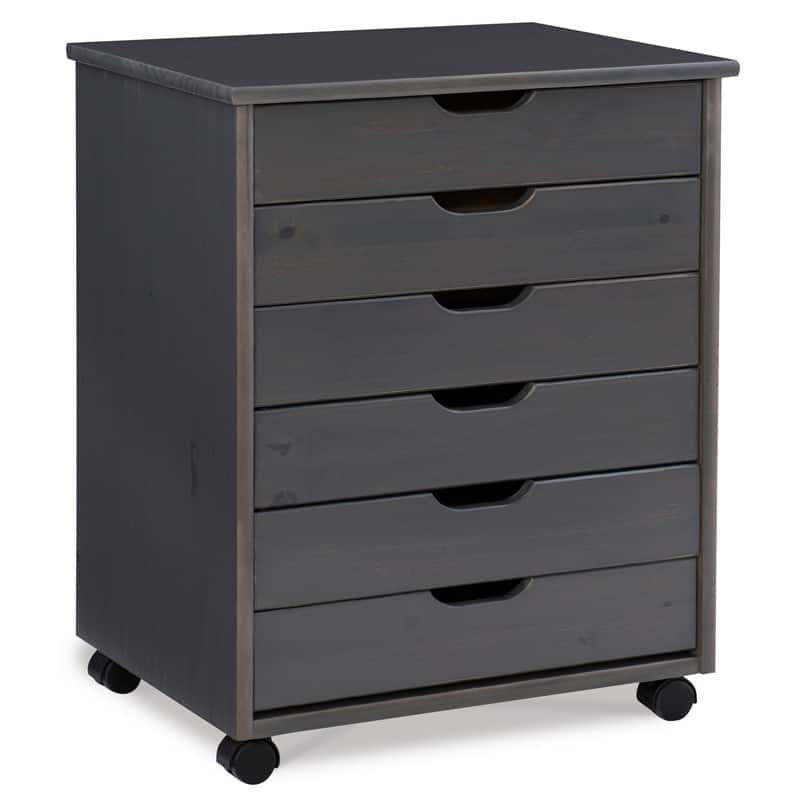 Bridgton 6-Drawer Wide Rolling Storage Chest Cart for Versatile Organization