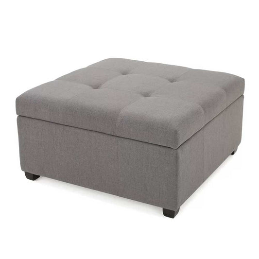 Button Tufted Square Ottoman with Storage