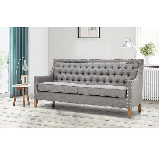 Button Tufted Traditional Sofa Set - Stylish, Durable & Comfortable (3 Sizes, 5 Color Options)