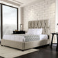 Briston Pattern Tufted Bed in Gray