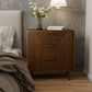 COSIEST Modern Brown Nightstand with Drawer