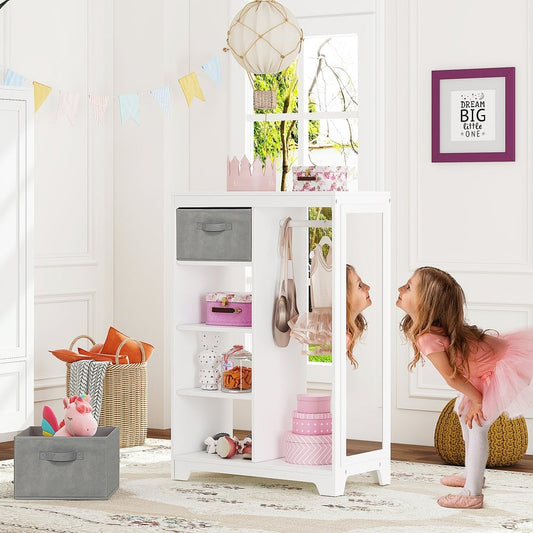 COSTARS Kids Dress-Up Storage with Mirror and Storage Bin – Play Armoire Dresser for Kids in Dubai