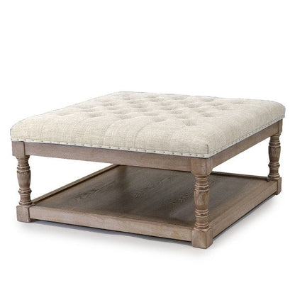 Cairona Tufted Textile 34-inch Shelved Ottoman Table