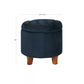 Carson Round Button-Tufted Storage Ottoman