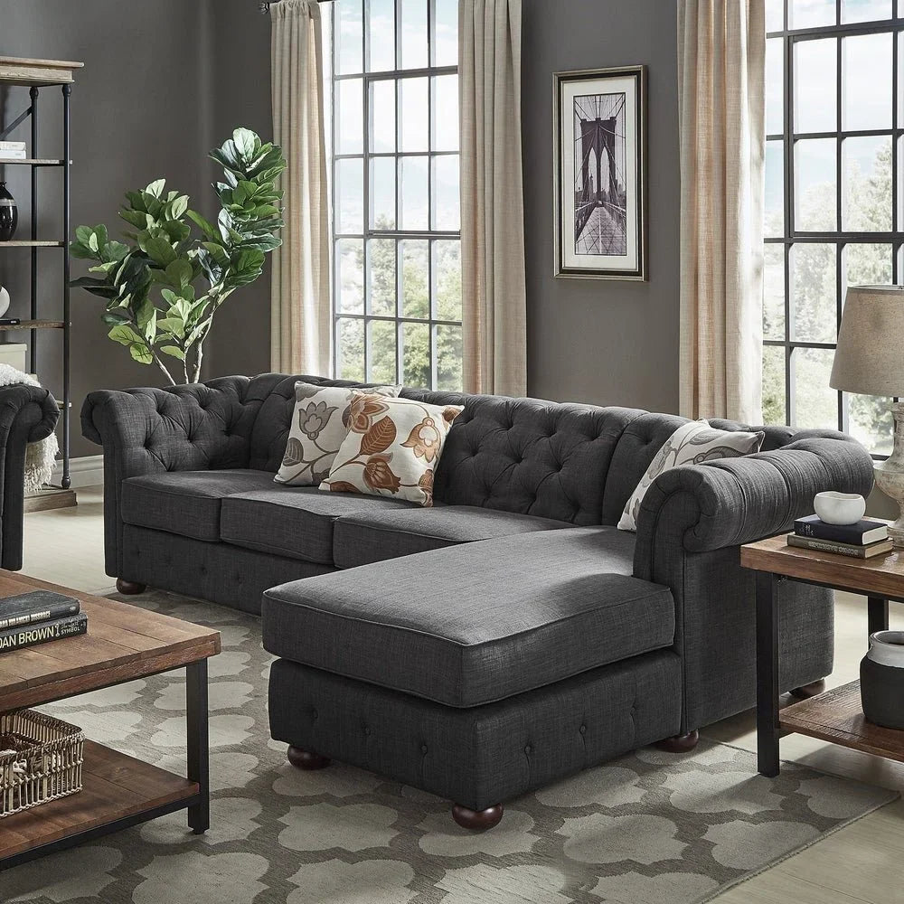 Luxury linen sofa with chaise Dubai